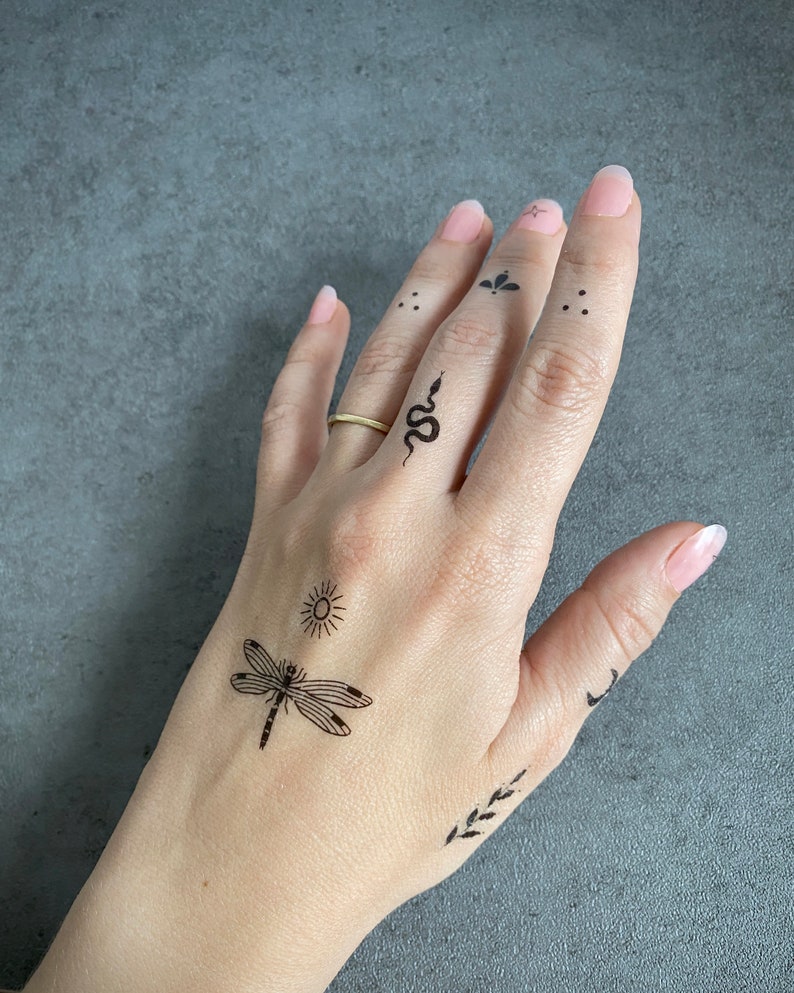 Tiny Temporary Tattoo Set | Sun, Moon & Botanical Celestial Fake Tattoos - Image 6