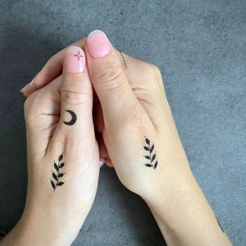 Tiny Temporary Tattoo Set | Sun, Moon & Botanical Celestial Fake Tattoos