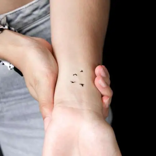 Minimalist Flying Birds Temporary Tattoo