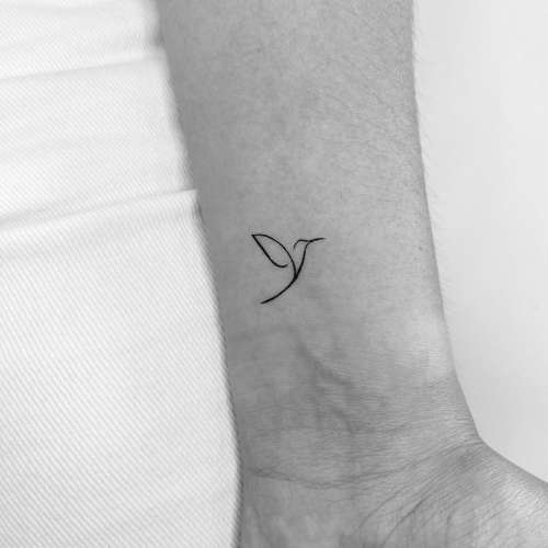 Minimalist Hummingbird Temporary Tattoo