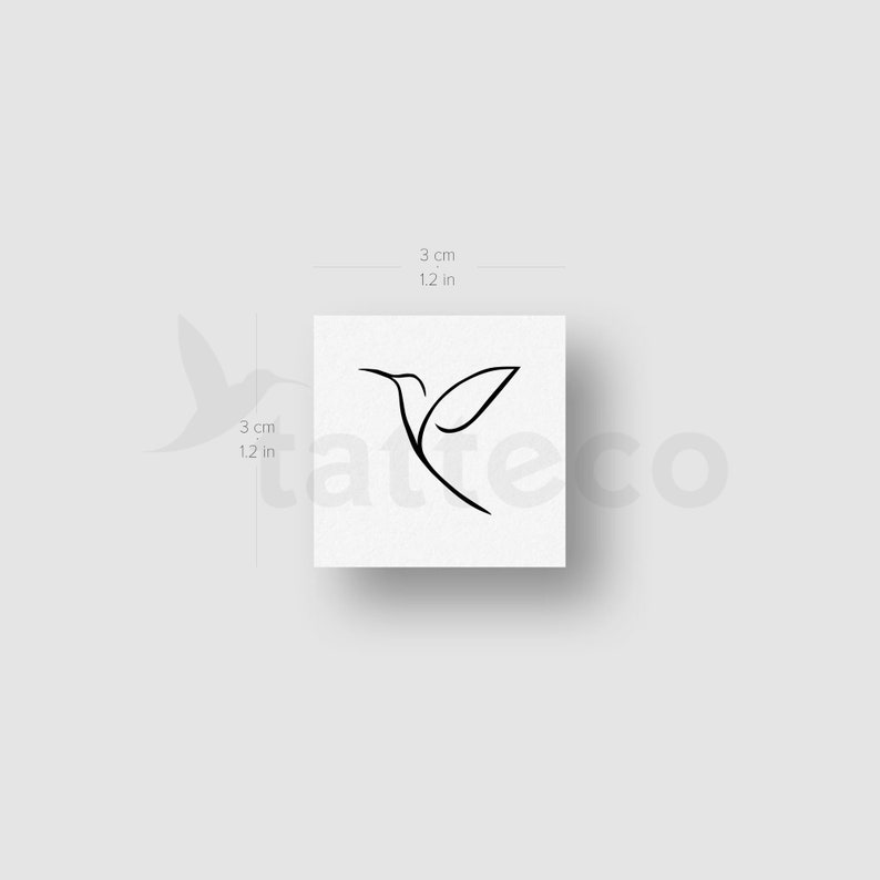 Minimalist Hummingbird Temporary Tattoo - Image 3