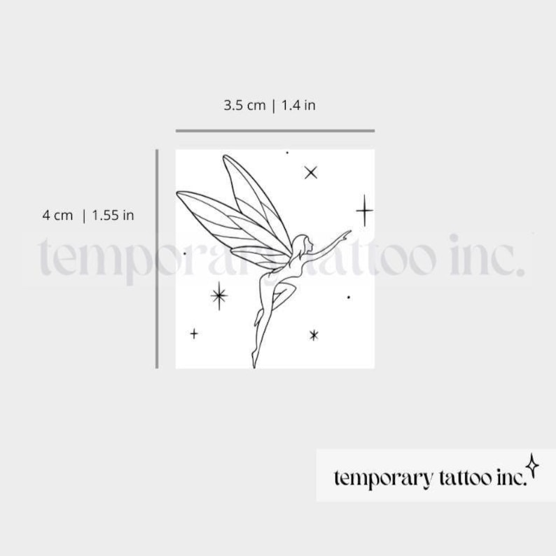 Minimalist Fairy Temporary Tattoo - Image 3