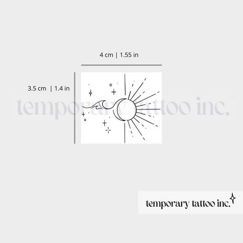 Ocean Sun and Moon Temporary Tattoo - Image 2