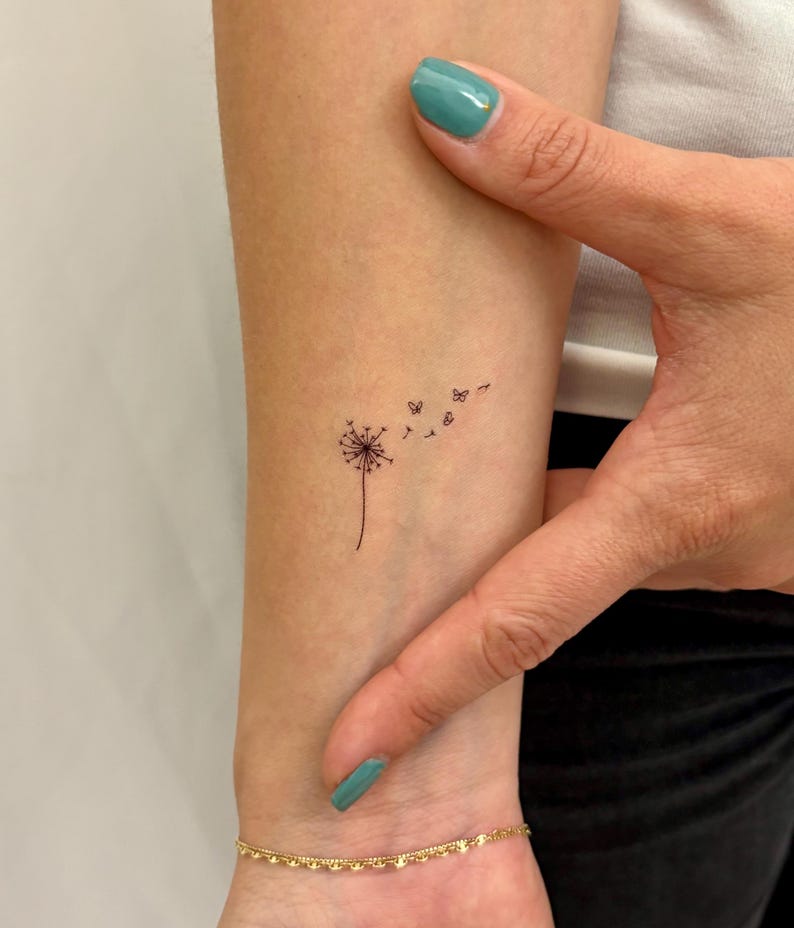 Tiny Dandelion Blow Temporary Tattoo