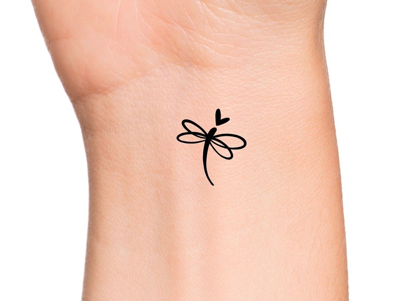 Dragonfly Heart Temporary Tattoo - Image 2