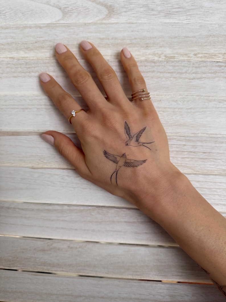 Swallow Temporary Tattoo - Image 2