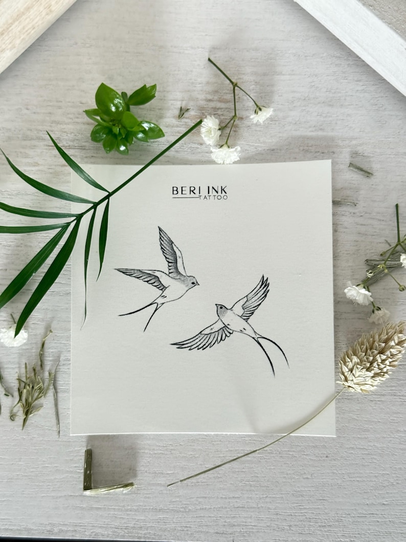 Swallow Temporary Tattoo - Image 3