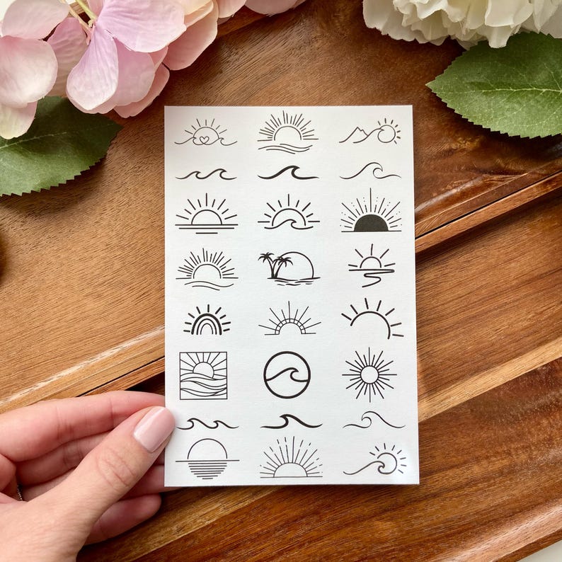 Sunset & Wave Temporary Tattoos Collection - Image 6