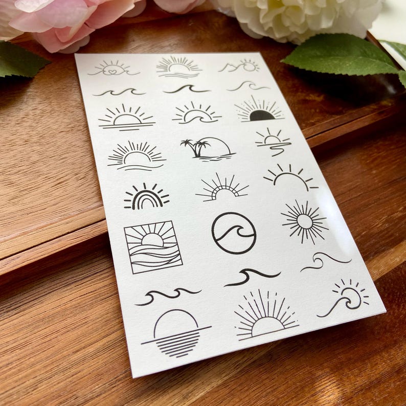 Sunset & Wave Temporary Tattoos Collection - Image 5