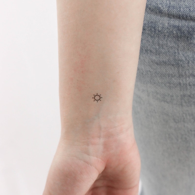 Tiny Sun Temporary Tattoo