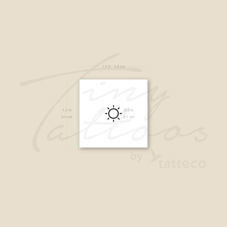 Tiny Sun Temporary Tattoo - Image 2