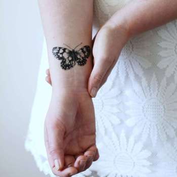 Vintage Butterfly Temporary Tattoo