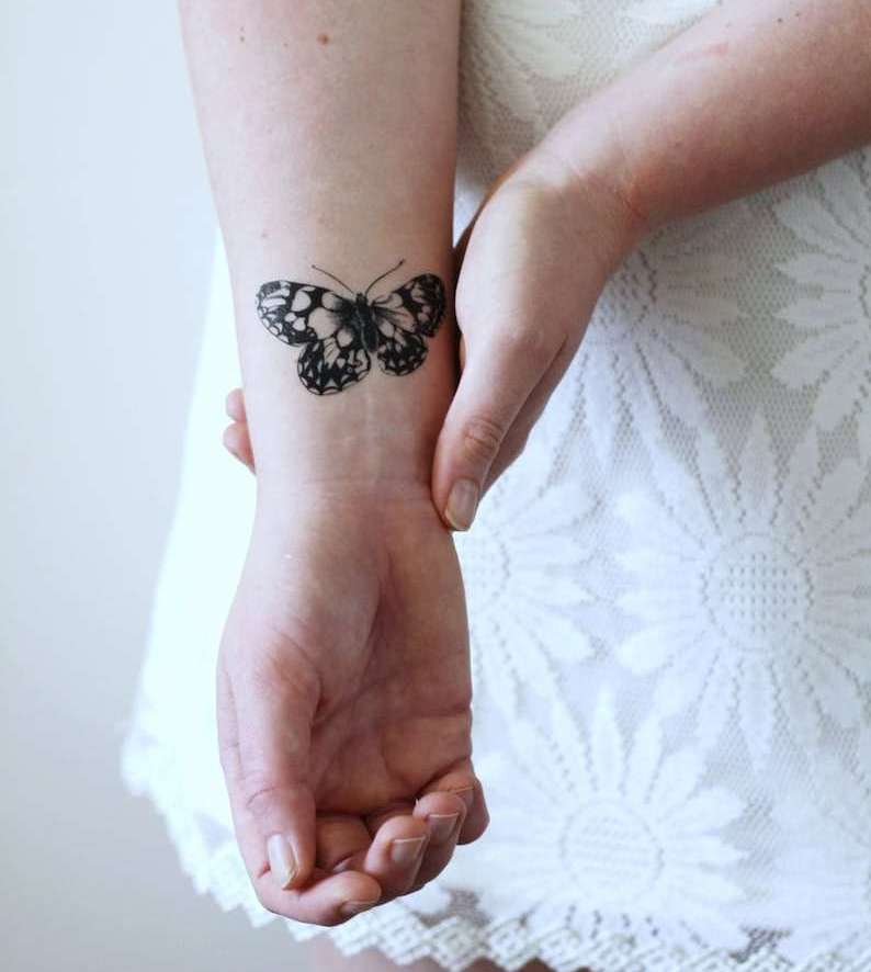 Vintage Butterfly Temporary Tattoo