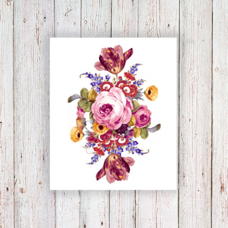 Large vintage floral rose temporary tattoo - Image 2