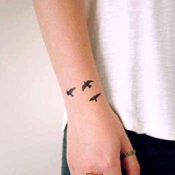 small flying birds temporary tattoo